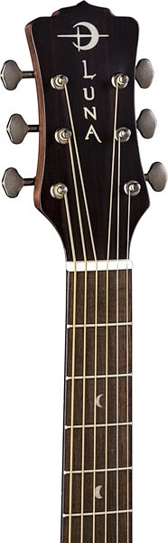 Luna Art Distressed Vintage Jumbo Acoustic-Electric Guitar, Detail Headstock