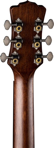 Luna Art Distressed Vintage Jumbo Acoustic-Electric Guitar, Rear detail Headstock