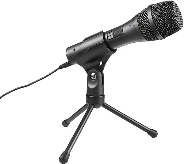 Audio-Technica AT2005USB Dynamic Handheld USB and XLR Microphone, USED, Warehouse Resealed, Shown with an Optional Desktop Mic Stand