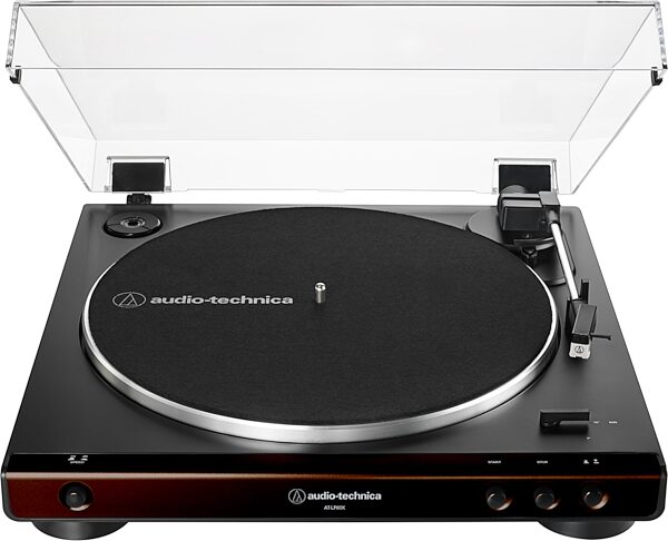 Audio-Technica AT-LP60X Belt-Drive Turntable, Brown, USED, Scratch and Dent, Action Position Back