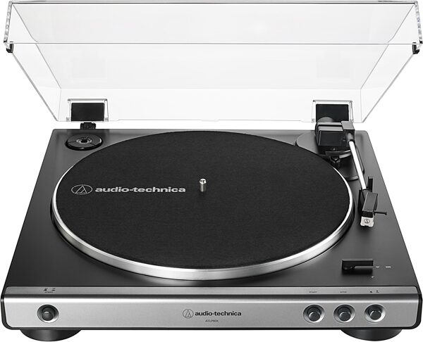 Audio-Technica AT-LP60X Belt-Drive Turntable, Gun Metal, USED, Blemished, Action Position Back