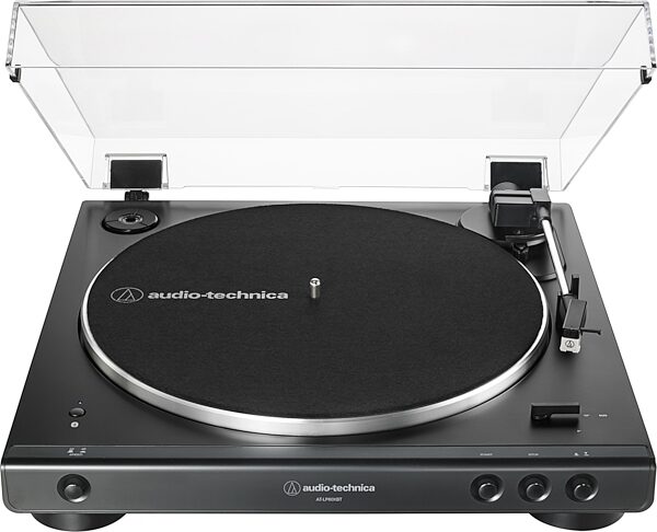 Audio-Technica AT-LP60XBT Belt-Drive Bluetooth Turntable, Black, Action Position Back