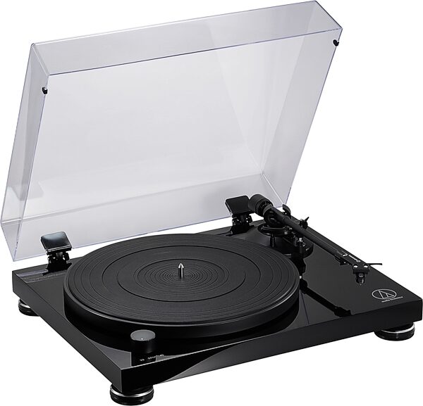 Audio-Technica AT-LPW50PB Fully Manual Belt Drive Turntable, Black, Action Position Back