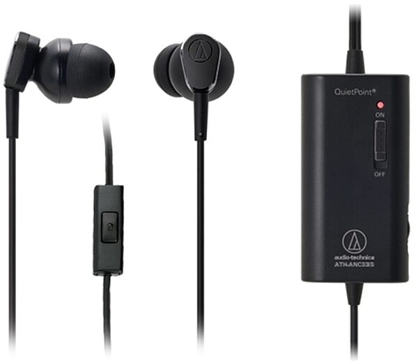 Audio-Technica QuietPoint ATH-ANC33iS Active Noise-Cancelling In-Ear Headphones, Front