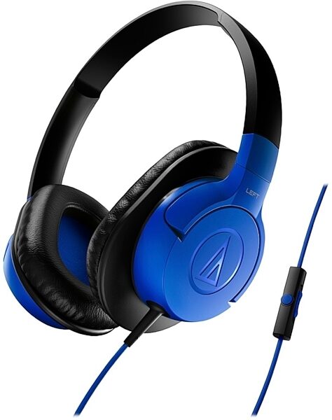 Audio-Technica ATH-AX1iS Over-Ear Headphones, Blue