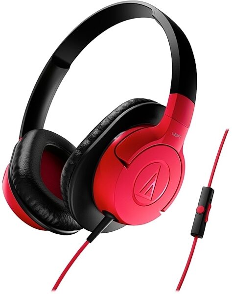 Audio-Technica ATH-AX1iS Over-Ear Headphones, Red