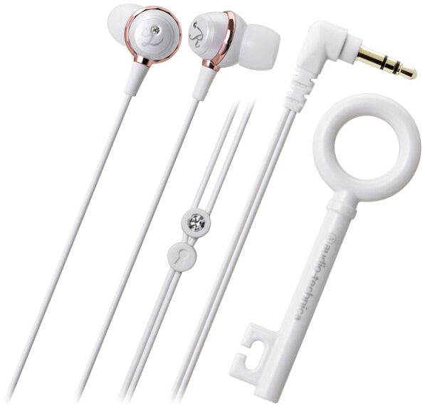 Audio-Technica ATHCKF500 In-Ear Headphones, White