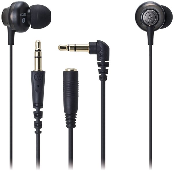 Audio-Technica ATHCKM55 In-Ear Headphones, Black