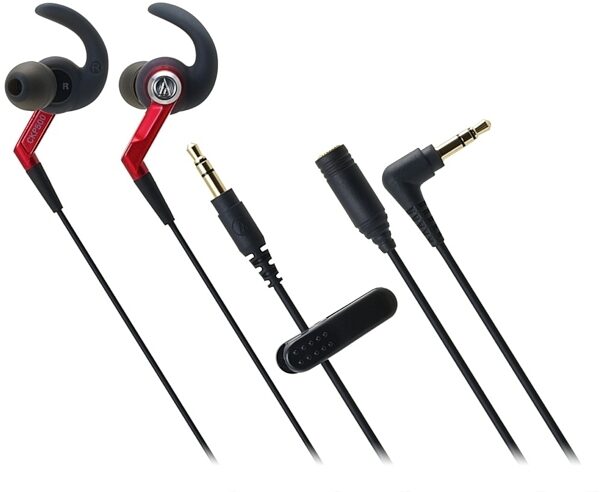 Audio-Technica ATH-CKP500 SonicSport In-Ear Headphones, Red