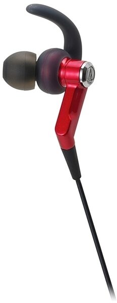 Audio-Technica ATH-CKP500 SonicSport In-Ear Headphones, Red - Angle