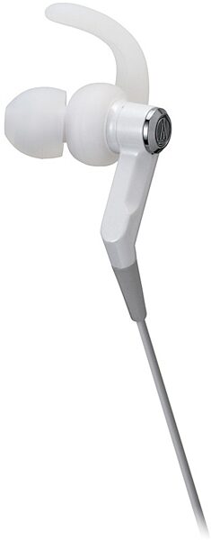Audio-Technica ATH-CKP500 SonicSport In-Ear Headphones, White - Angle