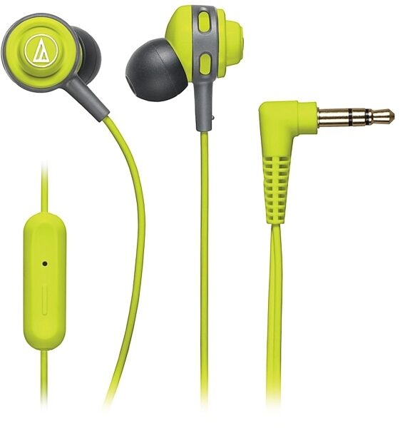 Audio-Technica ATH-COR150iS SonicSport In-Ear Headphones, Lime Green