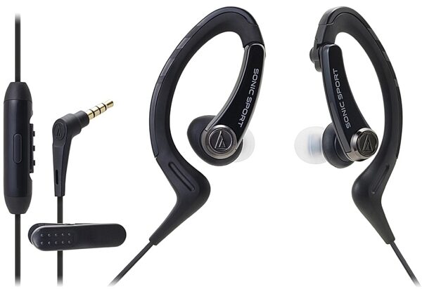 Audio-Technica ATH-SPORT1iS SonicSport In-Ear Headphones, Black