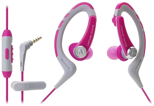 Audio-Technica ATH-SPORT1iS SonicSport In-Ear Headphones, Pink