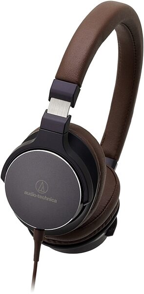 Audio-Technica ATH-SR5 On-Ear Headphones, Navy Brown Angle