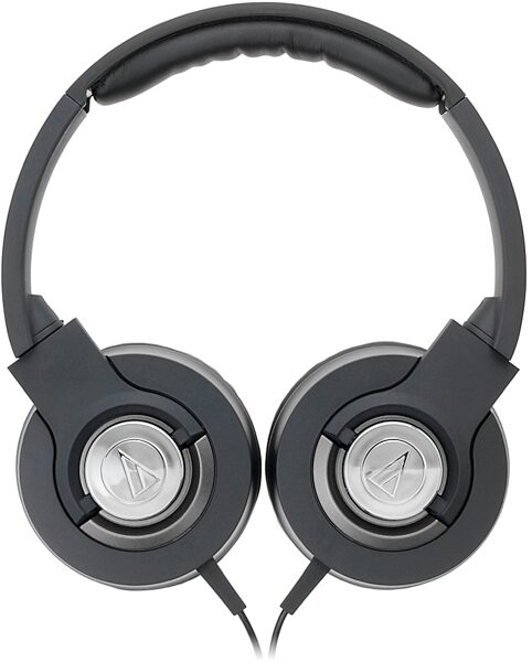 Audio-Technica ATH-WS33X Solid Bass Portable Headphones, Black - Front