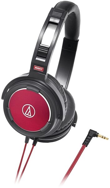 Audio-Technica ATH-WS55 Solid Bass Over-Ear Headphones, Red