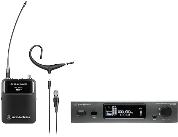 Audio-Technica ATW-3211/893X 3000 Series Wireless Headworn Microphone System, Black, USED, Open Box (Very Good), Main