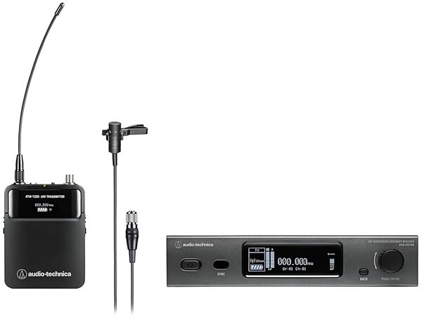 Audio-Technica ATW-3211N831 3000 Series Wireless Lavalier Microphone System (Network-Enabled), Band EE1: 530.000 to 589.975 MHz, Main