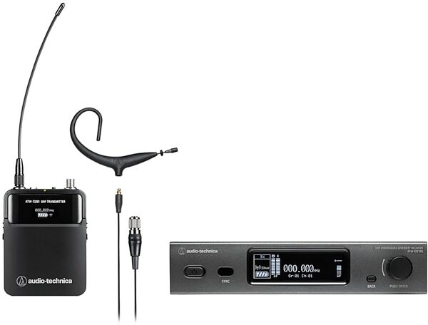 Audio-Technica ATW-3211N893X 3000 Series Wireless Headworn Microphone System (Network-Enabled), Black, USED, Blemished, Main