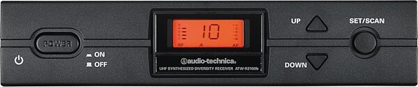Audio-Technica ATW-R2100b 2000 Series Wireless Receiver, Band I 487.125-506.500 MHz, Front