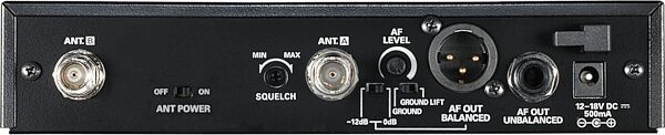 Audio-Technica ATW-R2100b 2000 Series Wireless Receiver, Band I 487.125-506.500 MHz, Back