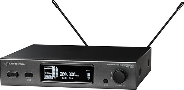 Audio-Technica ATW-R3210 3000 Series (Fourth Generation) Diversity Receiver, Band DE2: 470.125 to 529.975 MHz, Action Position Back