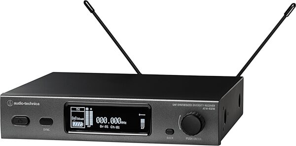 Audio-Technica ATW-R3210 3000 Series (Fourth Generation) Diversity Receiver, Band EE1: 530.000 to 589.975 MHz, Action Position Back