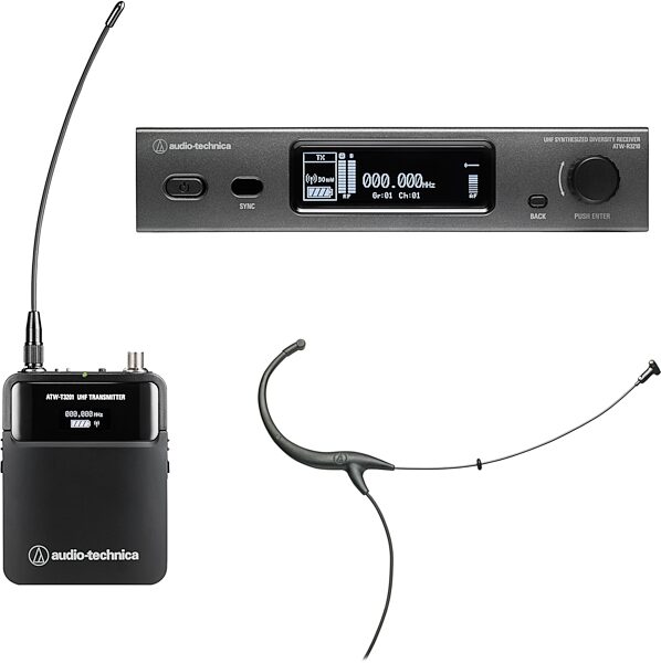 Audio-Technica ATW-3211/894 Fourth-Generation 3000 Series Headset Wireless Microphone System, Action Position Back