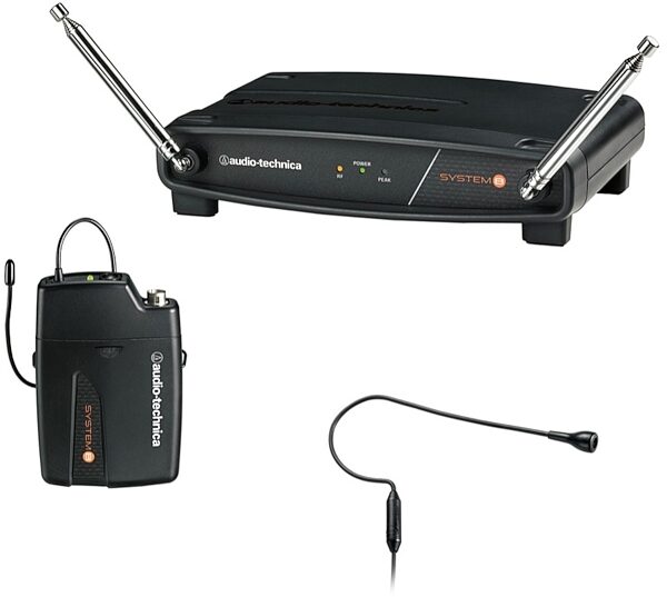 Audio-Technica ATW-801/H92 System 8 VHF Wireless Headset Microphone System, Black