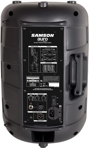 Samson Auro D210 2-Way Active Loudspeaker (200 Watts, 1x10"), New, Back
