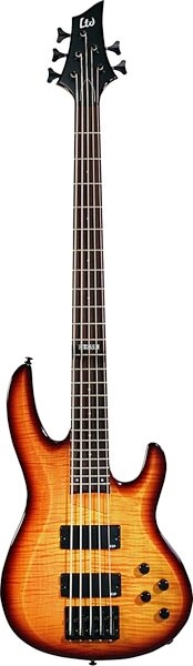 ESP LTD B155FM 5-String Electric Bass, Amber Sunburst