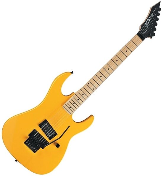 BC Rich Gunslinger Retro Electric Guitar with Floyd Rose Tremolo, New Yellow-with Free DR Neon Hi-Def Strings