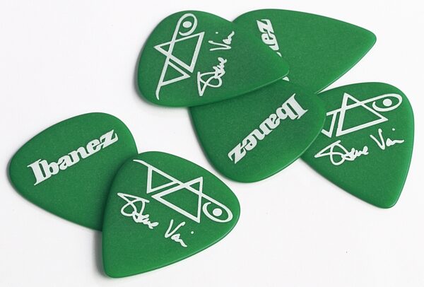 Ibanez Steve Vai Guitar Picks (6-Pack), Green, 1.0 millimeter, Heavy, Green Picks