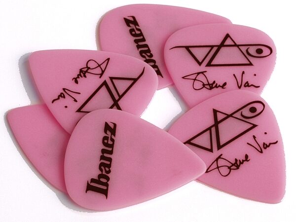Ibanez Steve Vai Guitar Picks (6-Pack), Green, 1.0 millimeter, Heavy, Pink Picks