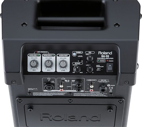 Roland BA-55 Battery Powered Portable Amplifier, Top Angle