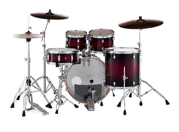 Pearl DM925S Decade Maple Drum Shell Kit, 5-Piece, Deep Red Burst, Deep Red Burst
