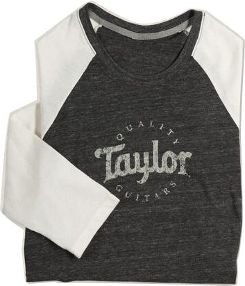 Taylor Ladies Baseball T-Shirt, Black/Natural, XL, Action Position Back