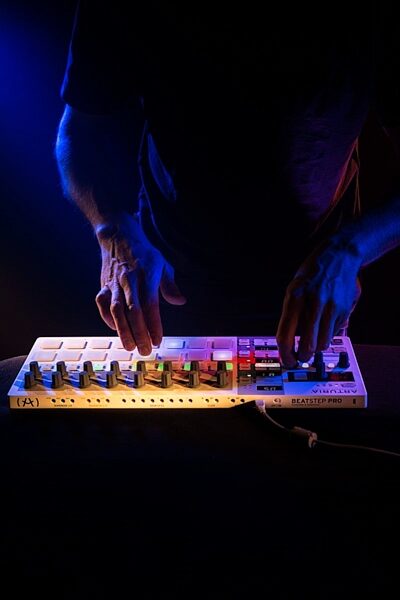 Arturia BeatStep Pro Controller and Sequencer, White, In Use 2