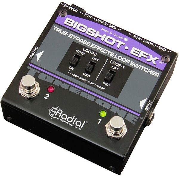 Radial Big Shot EFX Effects Loop Selector Pedal, New, Angle