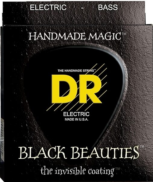 DR Strings BKB545 Black Beauties 5-String Electric Bass Strings (Medium, 45-125), 45-125, BKB-545, Medium, Main