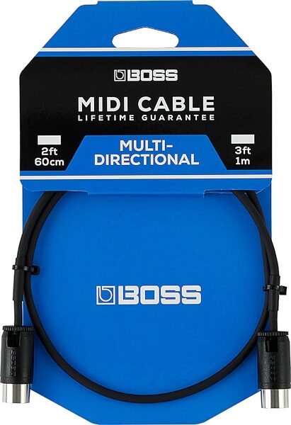 Boss PB-1 Multi Directional MIDI Cable, 2&#039;, Action Position Front