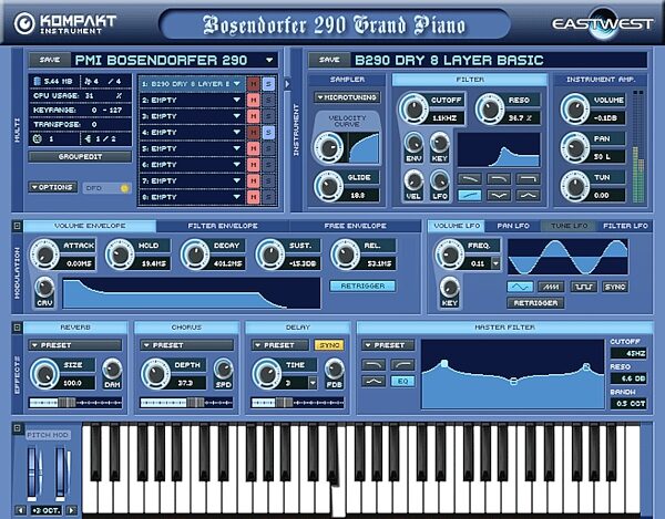 East West Bosendorfer 290 GrandPiano VSTi (Macintosh and Windows), Main