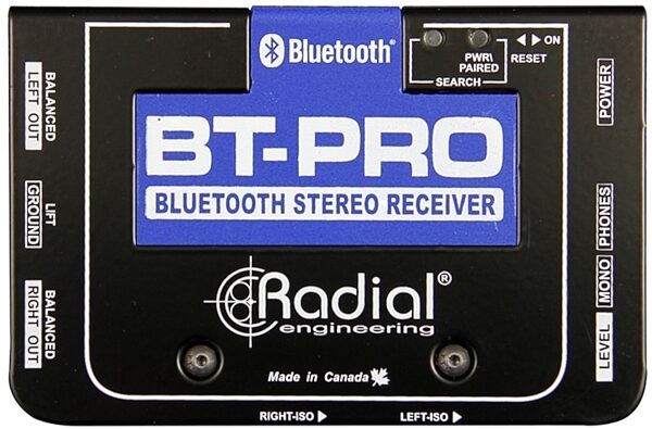 Radial BT-Pro Wireless Bluetooth Receiver Direct Box, Top