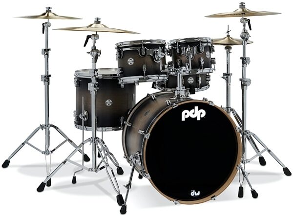 Pacific Drums Concept Maple Drum Shell Kit, 5-Piece, Charcoal Burst, Charcoal Burst