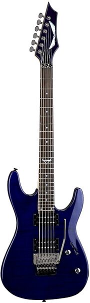 Dean Custom 350F Electric Guitar with Floyd Rose Tremolo, Transparent Blue