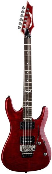 Dean Custom 350F Electric Guitar with Floyd Rose Tremolo, Transparent Red