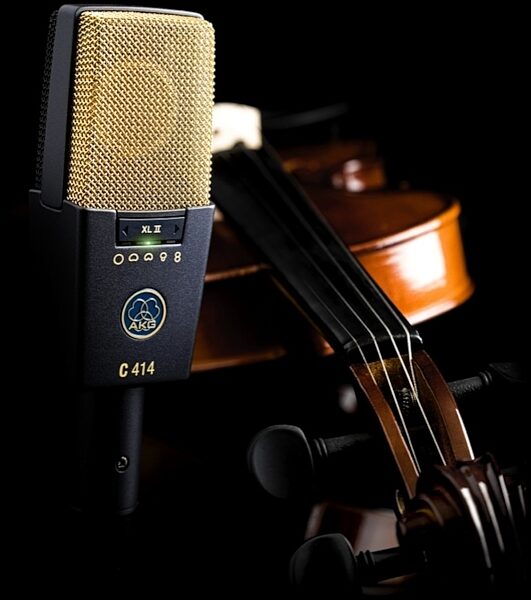 AKG C 414 XL II ST Large-Diaphragm 9-Pattern Condenser Microphones, Stereo Matched Pair, New, Glamour View