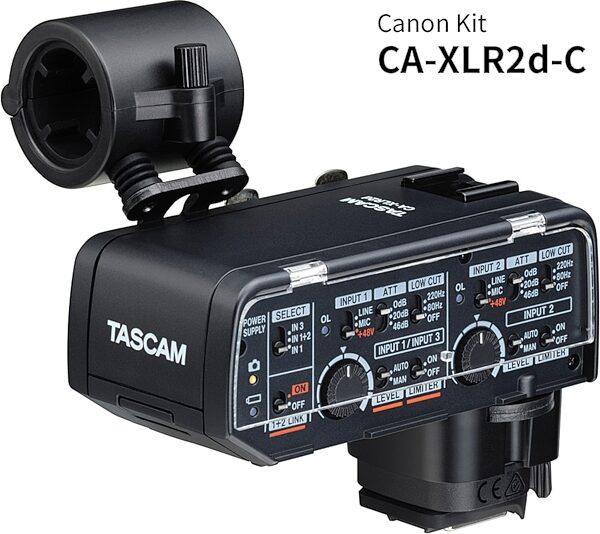 TASCAM CA-XLR2d XLR Microphone Adapter, CA-XLR2d-C, Canon Kit, Main Back