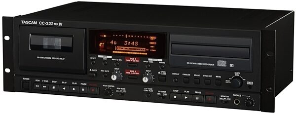 TASCAM CC-222MKIV CD Recorder and Cassette Player, Angle
